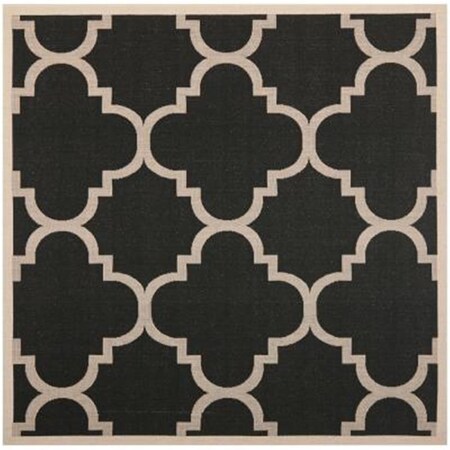 Safavieh 4 Ft. X 4 Ft. Square Indoor-Outdoor Courtyard- Black And Beige- Machine Made Rug CY6243-266-4SQ